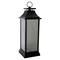 19" Black LED Mirrored Lantern with Warm White Flickering Lights